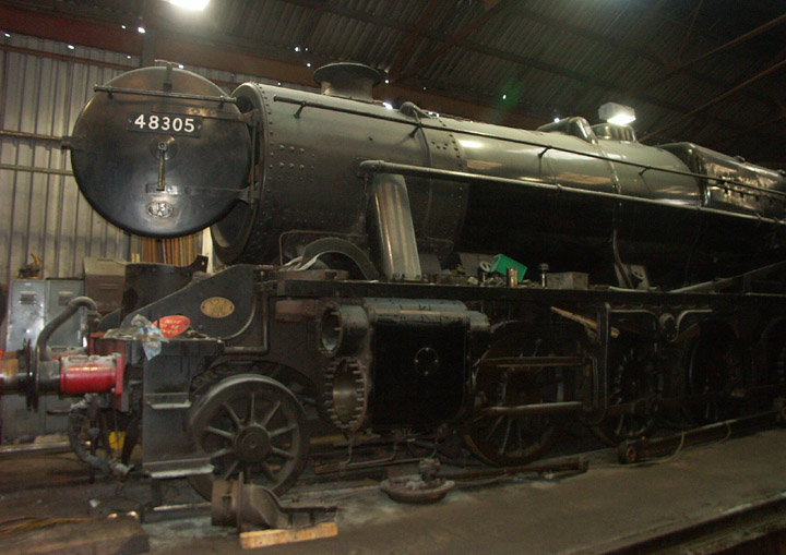 48305 Class 8F in maintenance at Loughborough