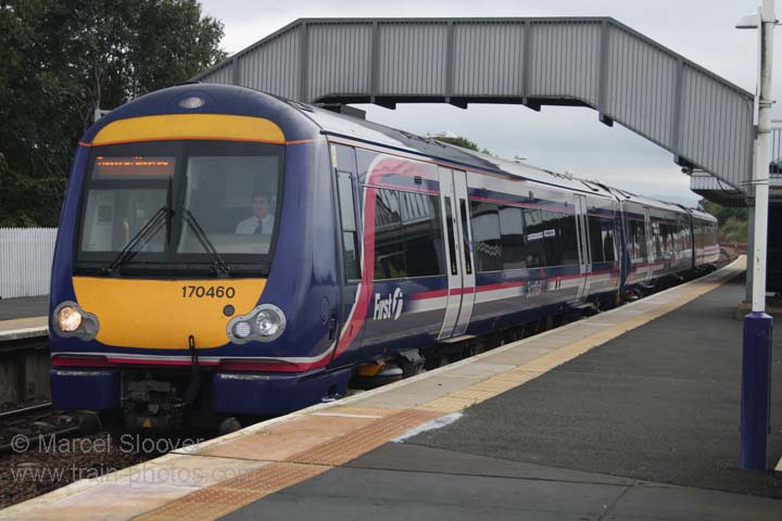 First Scotrail class 170 at Dalmeny train station.