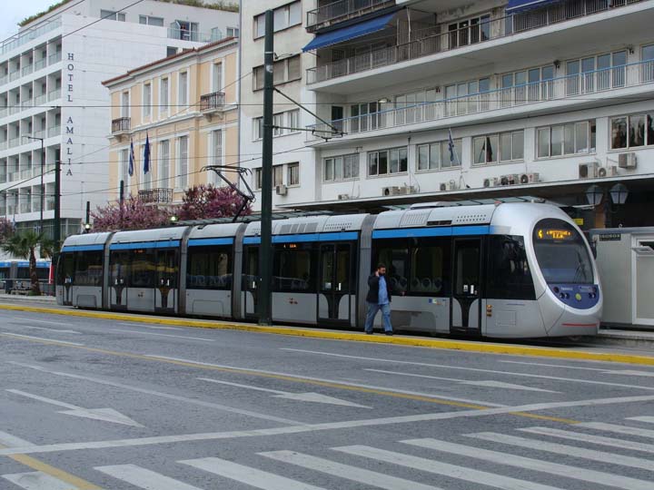 Tram in city centre of Athens Greece. Train Photos