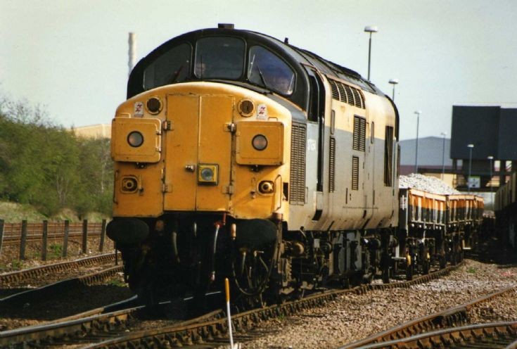 BR class 37 diesel locomotive pulling freight