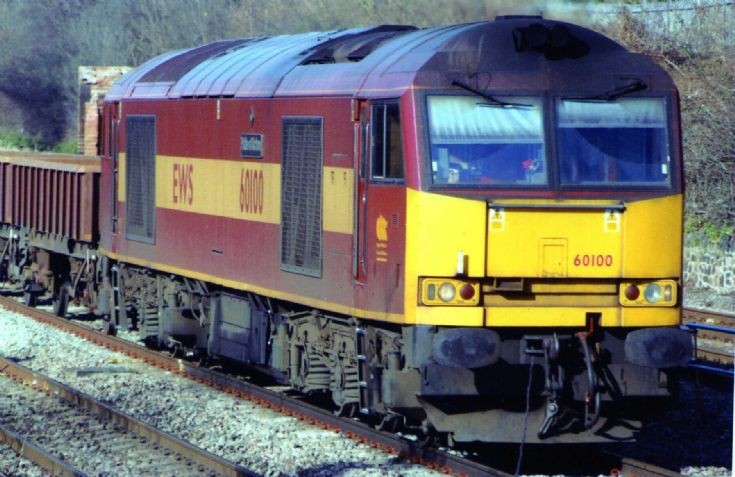 EWS 60100 locomotive pulling freight