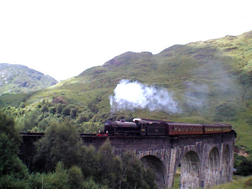 Jacobite Express crossing Glenfinnan Viaduct