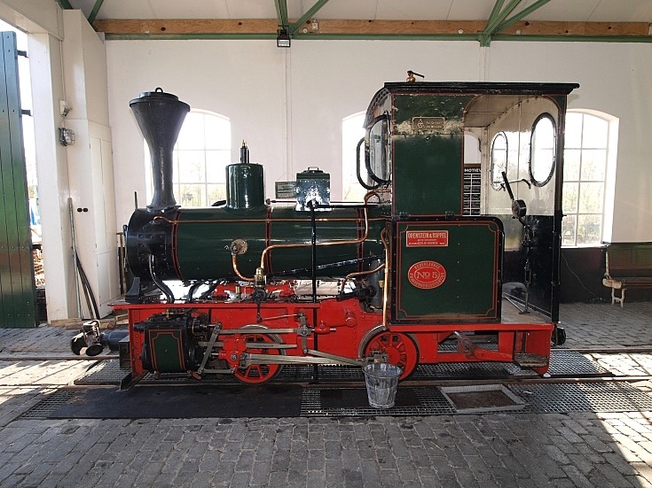 Shiny O&K narrow gauge steam locomotive